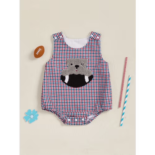 baby boy romper fall sleeveless round neck animal football - Temu