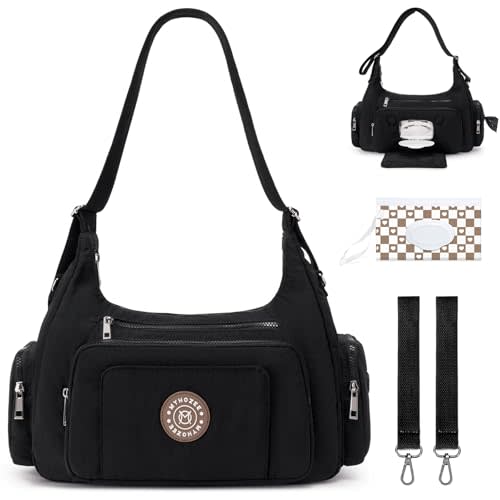 Puffer Crossbody Bags for Women Mom Large Diaper Bag Purse with Wipes & Trash Dispenser Cross Body Purses Messenger Bags | Wipes Dispenser
