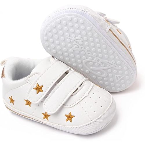 Clowora Baby Boys Girls Shoes Non-Slip Rubber Sole Sneakers Infant First Walking Toddler Crib Shoes Newborn Loafers Flats.