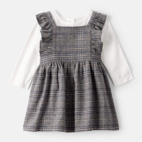 Multi Baby Girl 2-Piece Plaid Long-Sleeve Dress Set | Carter’s Oshkosh Canada