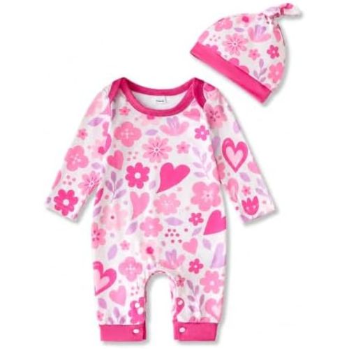 Baby Girl Clothes Newborn Girl Outfit Infant Romper Jumpsuit Matching Hat Set Preemie Newborn 0 3 6 12 Months