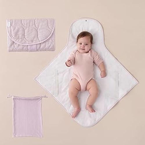 UTEX Baby Portable Changing Pad, Waterproof & Wipeable Diaper Changing Mat with Carrying Bag, Foldable Changing Mat for Travel, Newborn Shower Gifts