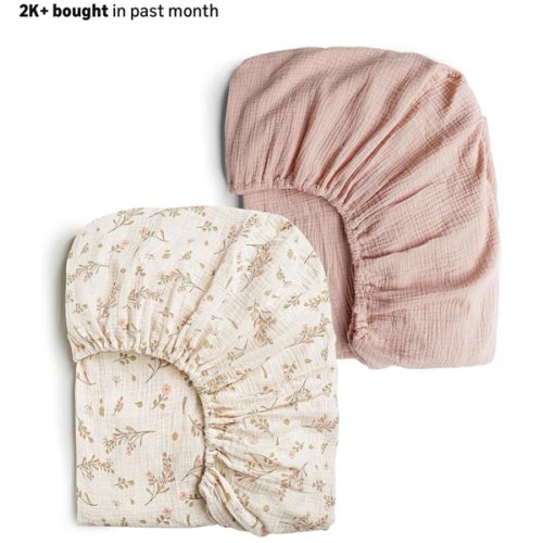 Amazon.com : Konssy Muslin Crib Sheets for Girl Boy, 2 PCS Soft and Breathable Cotton Baby Sheets for Standard Crib Mattress, 52"x 28" (Floral, Pink) : Baby