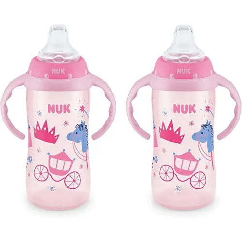 NUK Learner Cup, 10 oz, 8+ Months, 2 Count – BPA Free, Spill Proof Sippy Cup