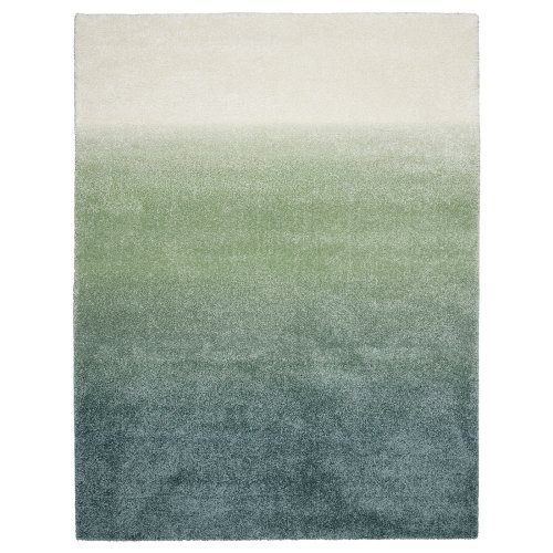 HOTELLRUM Rug, high pile - blue/green white 7 ' 10 "x9 ' 10 "