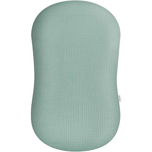 Muslin Baby Lounger Cover, Soft Breathable Newborn Lounger Pillow Cover for Boys Girls Infant (Sage)