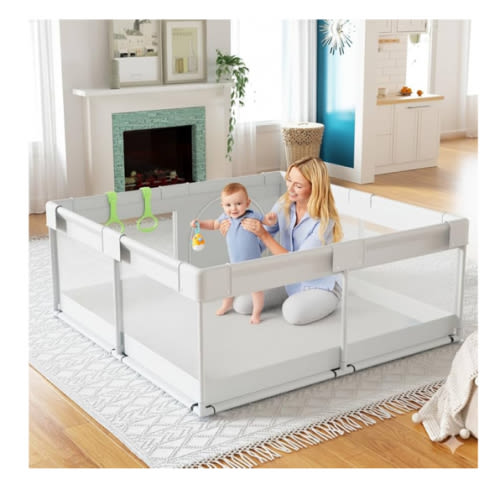 Baby Playpen, 47x47in Small Play Pen,Toddler Playpen for Apartment,Play Yard,Activity Fence, Extra Large Baby Playard