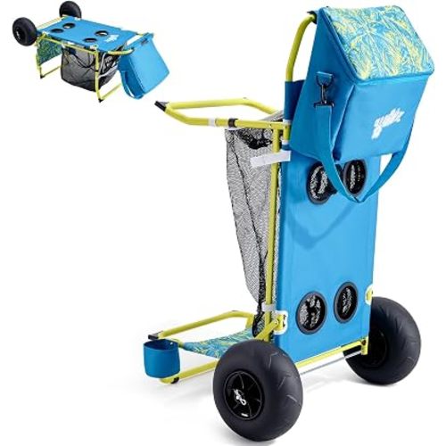 Old Bahama Bay 2-in-1 Beach Cart with Big Balloon Wheels for Sand