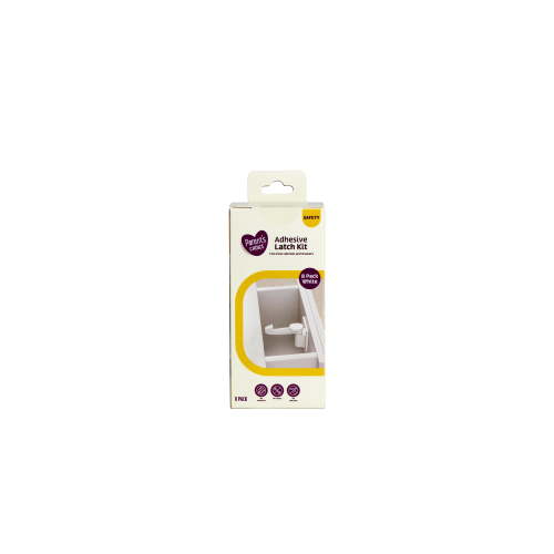 Parent's Choice Baby Proofing Safety Adhesive Latch Kit for Cabinets and Drawers, White, 8 Pack