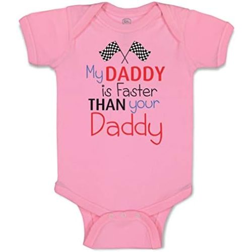 Cute Rascals Custom Baby Bodysuit My Daddy Is Faster than Your Daddy Race Car Dad Father's Day Cotton