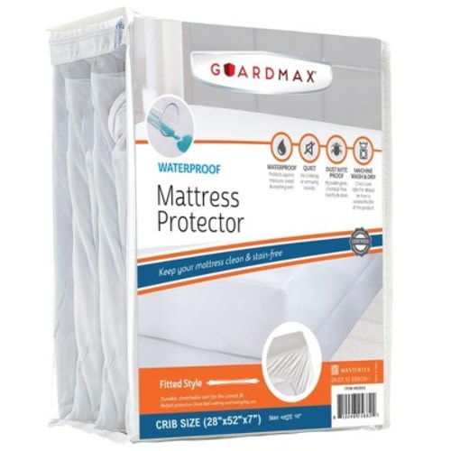 Guardmax Waterproof Crib Fitted Mattress Protector – White