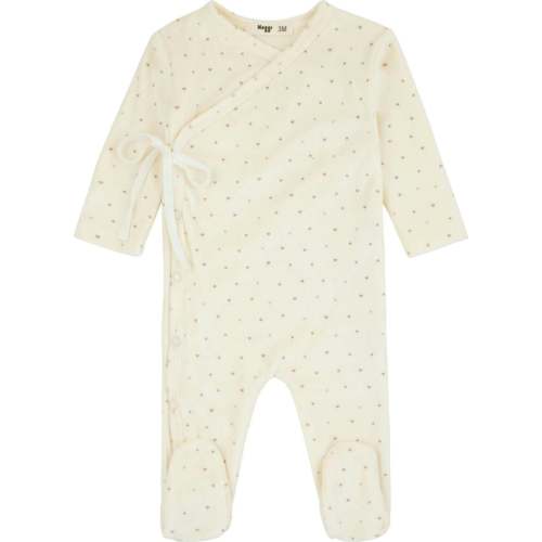 Velour Dot Pattern Wrap Footie