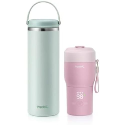 Papablic Innovative 360° CapsuleChill Breastmilk Cooler Bundle with Bottle Warmer Pro for Travel – Fast Heating, Built-in Sterilizer