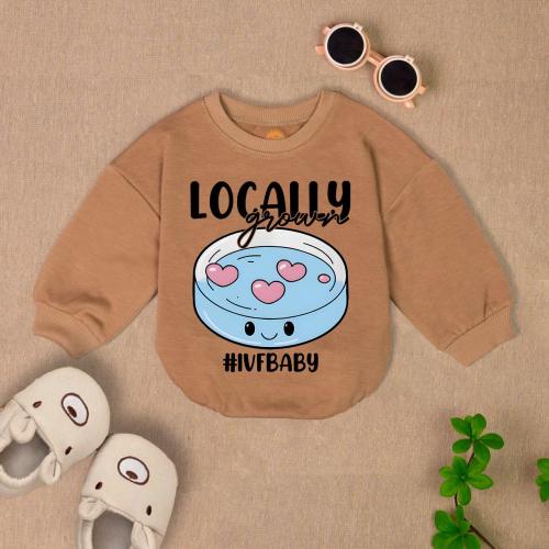 Locally Grown Baby Romper Short Sleeves, Ivf Baby Bodysuit, Ivf Mom Baby Romper, Baby Announcement Gift