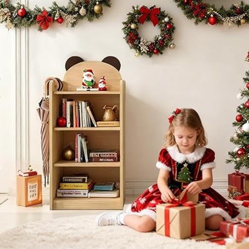 Kids Book Nook with 3-Tier Adjustable Kid Book Shelf,Toddler Bookshelf for Nursery and Bedroom 150lbs Capacity Book Nook for Kids Room