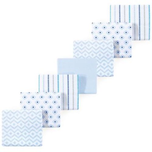 Luvable Friends Hudson Baby Flannel Receiving Blankets 7pk, Contemporary Blue Mix