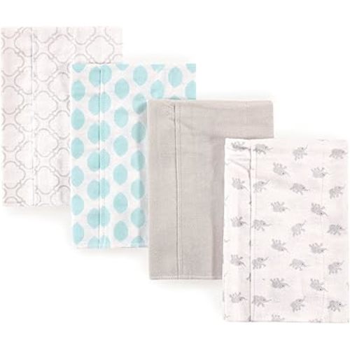 Luvable Friends Unisex Baby Cotton Flannel Burp Cloths, Elephant, One Size