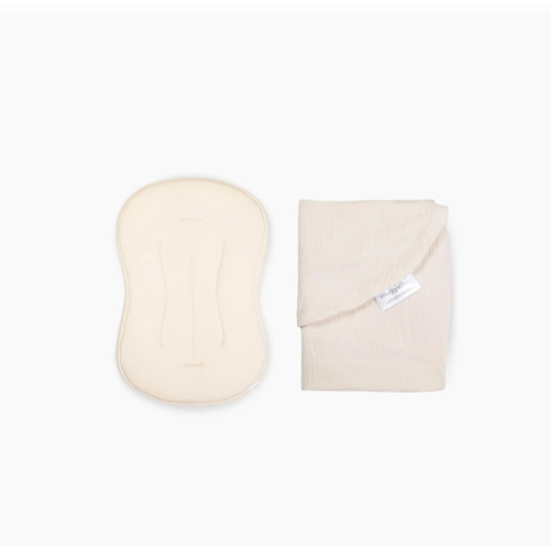 Lounger pillow Curve + Muslin Cover Set | Natural
