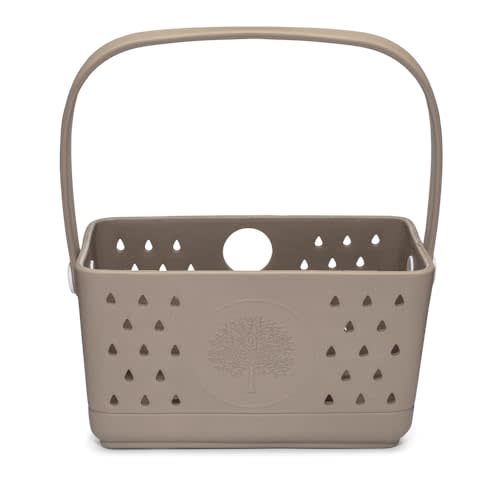 Parker Baby Bath Caddy | BPA Free & Food Grade Shower Caddy Organizer for Toys & Supplies | Quick-Dry, Sturdy & Perfect Size Shower Basket w/Handle in Neutral Colors | BPA-free, food-grade shower caddy & bath organizer that stores toys and bath supplie...