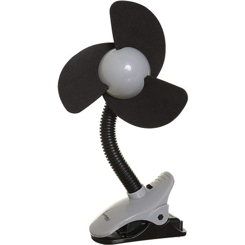 Dreambaby Deluxe EZY-Fit Clip on Fan with Soft Fins - Perfect for Strollers, Cribs, Wheelchairs, Beach, Pool, Much More!, Black/Grey-1 Count (Pack of 1)