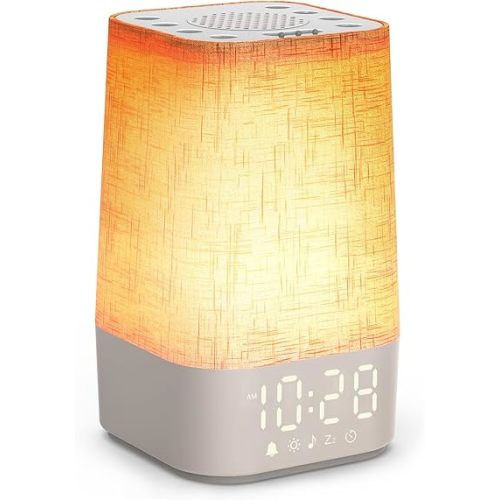 Sound Machine White Noise Machine with 30 Soothing Sounds, Sleep Timer, Dimmable Bedside Lamp Night Light Clock, Sunrise Alarm Clock Wake Up Light for Bedrooms, Baby, Kids, Adults, Heavy Sleepers