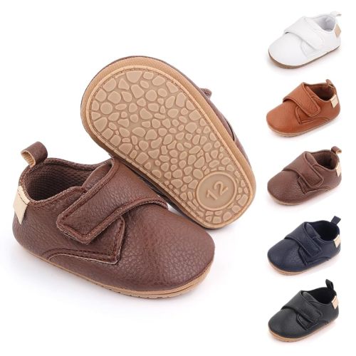 Meckior Infant Baby Boys Girls Classic PU Leather Wedding Loafers Brogue Toddler Oxford Dress Shoes First Steps Walking Flat Lazy Crib Shoe