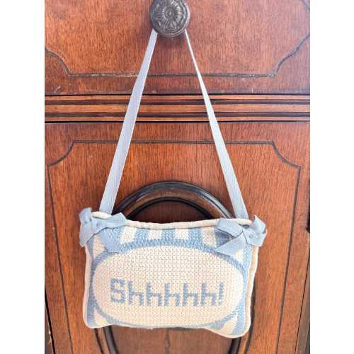 Shhhh Baby Embroidered Door Hanger Pillow