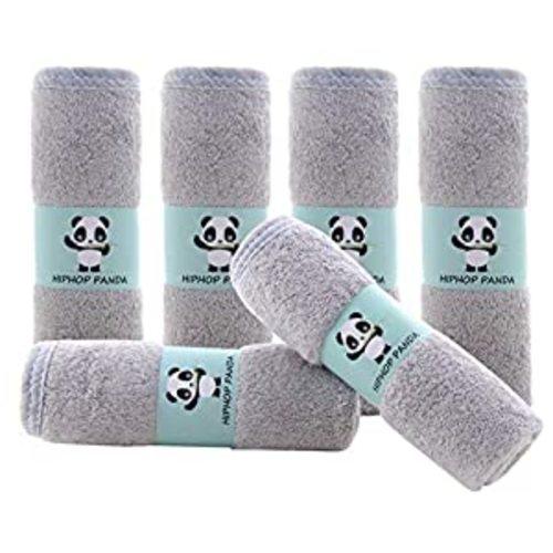 Hypoallergenic Bamboo Baby Washcloths (Grey, 6 Pack)