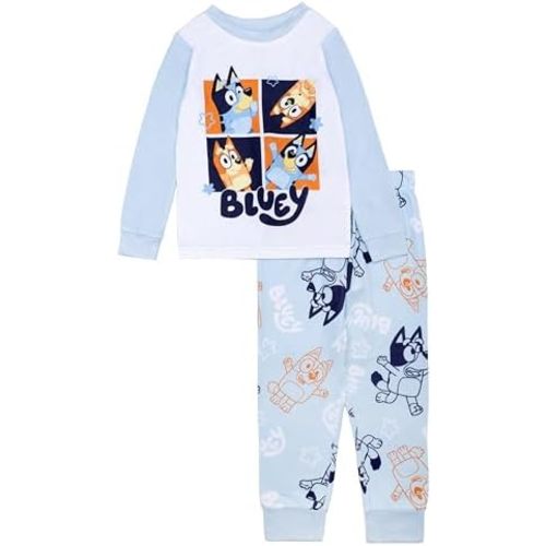 Bluey Girls' 2-piece Loose-fit Pajama Set, Soft & Comfortable