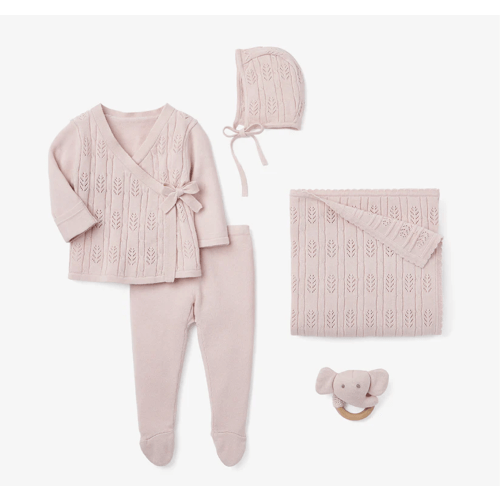 Blush Pink Baby Layette Set w. Box