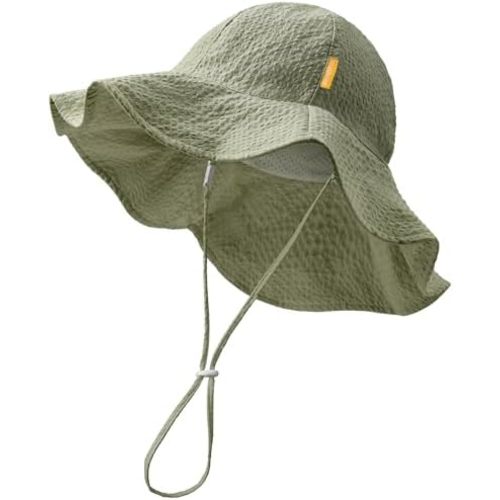 HONGTEYA Baby Sun Hat Toddler Girl Beach Hat Adjustable Outdoor Summer Hat UPF 50+ Sun Protection Wide Brim Infant Kids