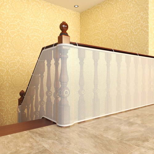 GoXteam Banister Guard for Baby, 9.8ft x 2.6ft, Balcony, Patios and Railing Stairs Netting, Safe Rail Net for Kids/Pet/Toy, Sturdy Mesh Fabric Material