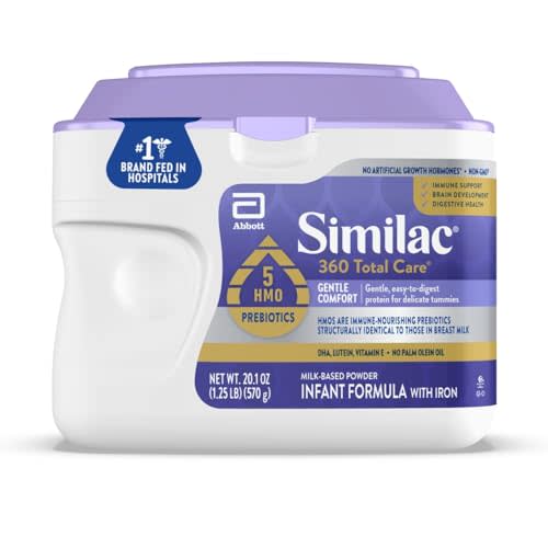 Similac 360 Total Care Gentle Comfort Baby Formula, Easy-to-Digest Formula, Has 5 HMO Prebiotics, Powder Infant Formula, 20.1-oz Tub