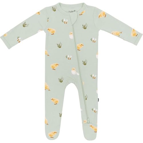 KYTE BABY Unisex Zipper Closure Footies, Rayon Made From Bamboo, 0-24 Months