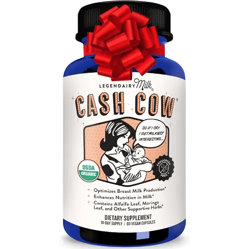 Legendairy Milk Cash Cow Lactation Supplement, Moringa, Alfalfa, and Goat's Rue Breastfeeding Supplement for Milk Supply Increase, Fenugreek-Free, Certified Organic, Vegan, Non-GMO, 60 Capsules