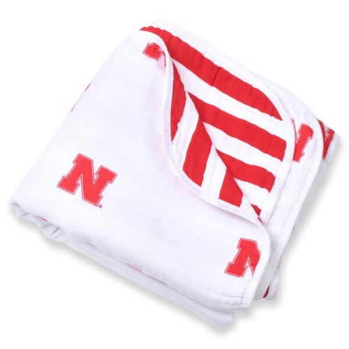 Nebraska Huskers Three Little Anchors Infant 47" x 47" Muslin 4-Layer Blanket