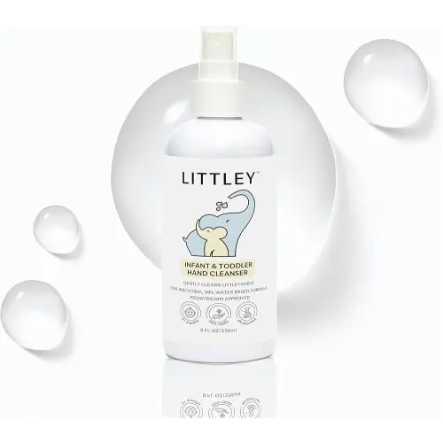 Littley Infant & Toddler Hand Cleanser with Hypochlorous Acid, Gently Cleans Dirt & Germs, Non-Toxic & Alcohol-Free, Safe for Sensitive Skin, 8oz Spray Bottle