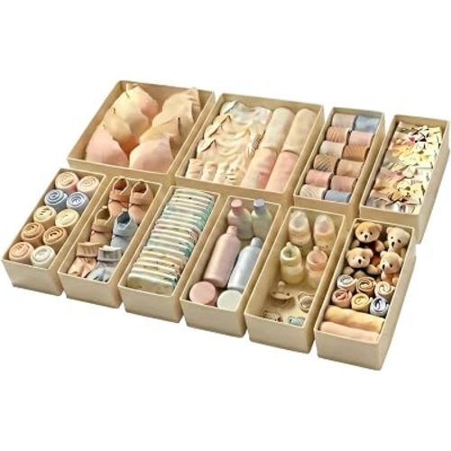 Drawer Organizer Set (10, Beige)
