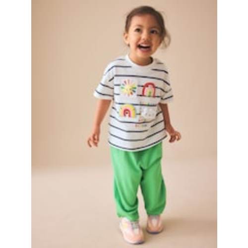 Buy Green Rainbow Short Sleeve Top and Barrel Trousers Set (3mths-7yrs) from Next USA