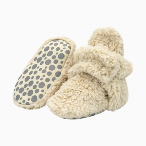 Zutano Furry Gripper Bootie - Oat Furry, 6 M