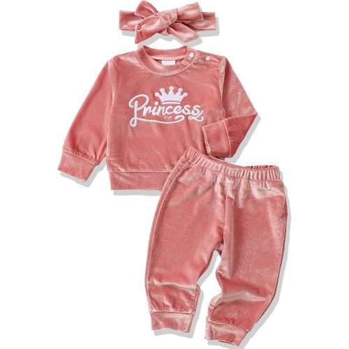 Renotemy Newborn Infant Baby Girl Clothes Outfits Fall Winter Long Sleeve Sweatshirts Pants Cute Baby Girl Outfits Set