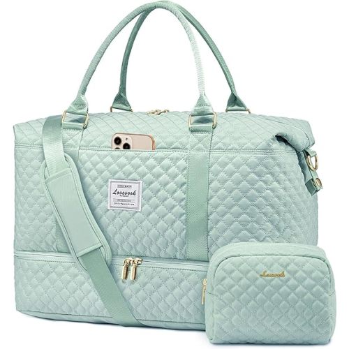 LOVEVOOK Travel Duffle Bag, Weekender Bags for Women with Shoe Compartment, Carry on Overnight Bag with Toiletry Bag, Gym Duffel Bag with Wet Pocket, Hospital Bags for Labor and Delivery