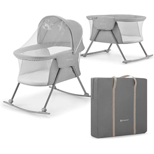 Kinderkraft LOVI Travel Bassinet for Baby, Gray