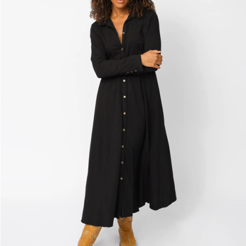 Christa Knit Cotton Maxi Dress - Black – Natural Life