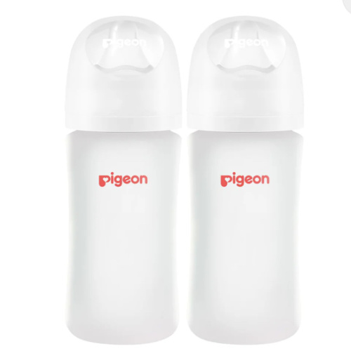 8oz Silicone Coated Glass Baby Bottle, Wide Neck 8 Oz (Pack of 2)