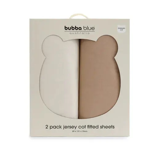 Bubba Blue Sundae Cot Fitted Sheet 2 Pack Chestnut | Baby Bunting AU