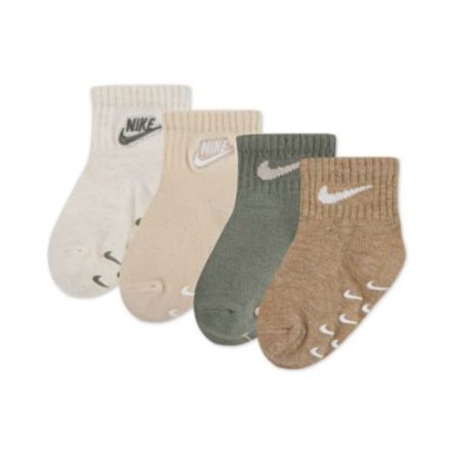 Baby Girls' or Baby Boys' and Toddler Logo Gripper Socks, 4-Pack