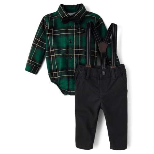 Baby Boys Matching Family Plaid Oxford 3-Piece Outfit Set - Spruceshad