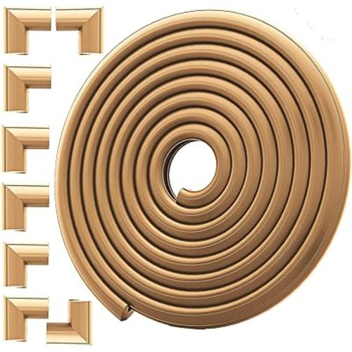 Baby Proof Corners and Edges 18.2ft (Large 15ft Edge+8 Corner Guard), Fireplace Baby Proofing Bumper Guard, Heavy-Duty Soft NBR Foam Edge Corner Protector Sets for Furniture Table, Childsafe/Pre-Taped