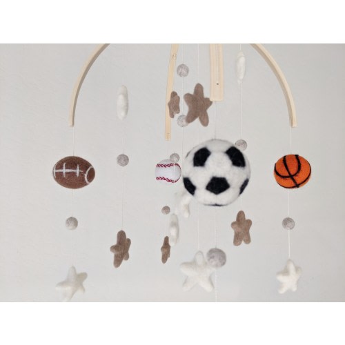Wool Felt Sports Baby Mobile: All-Star Nursery Decor